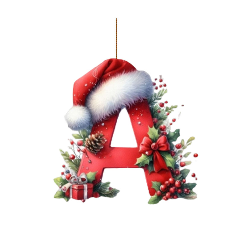 クロスボーダーアクリルクリスマス装飾ペンダント新しい文字クリスマスツリー装飾車の車の吊り下げフラット 2D|undefined