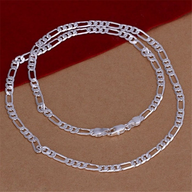 Alloy Silver-Plated 4mm Three-Section Side Necklace for Women, European and American Popular Plain Chain Sweater Chain Accessories, Factory Direct Sale