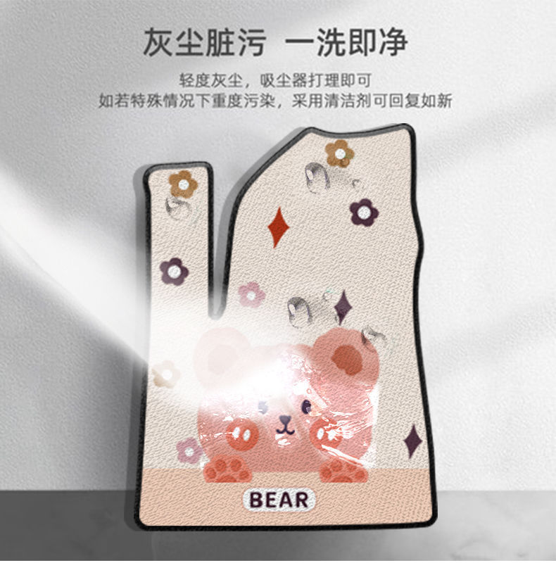 26 New Models Suitable for Great Wall Ora Good Cat Car Floor Mats, Snow White Coil Car Interior Cartoon Carpet Mats