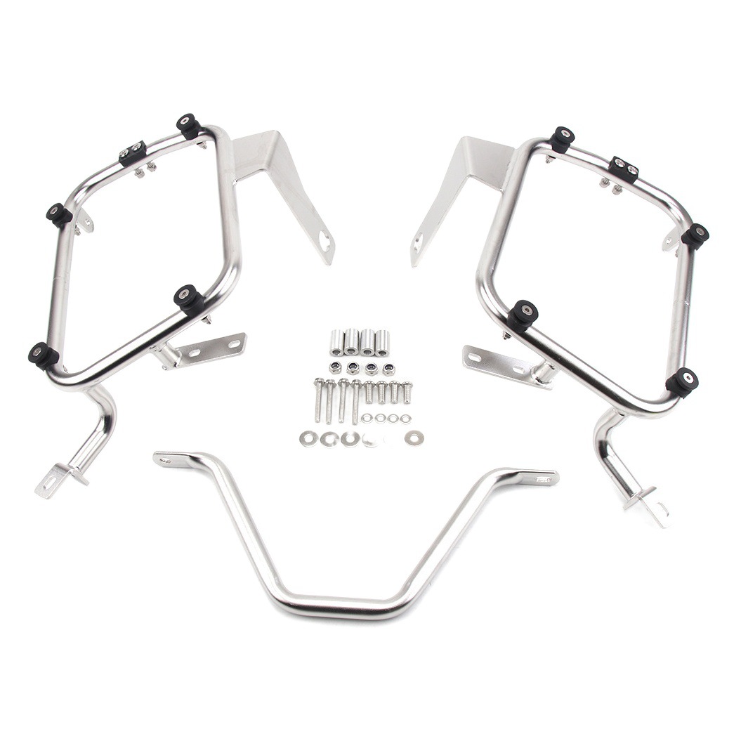 Adecuado para Suzuki V-strom250 motocicleta DL250 acero inoxidable 304 marco lateral modificado caja de soporte fijo