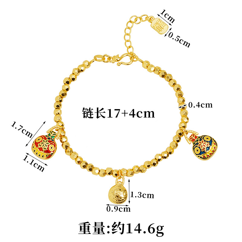 Guochao vietnamita pulsera de oro de arena retrógrado goteo de aceite auspicioso engullir oro bestias joyas de mano para mujeres durante mucho tiempo no se desvanecen accesorios al por mayor