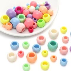 6-20mmアクリルアイスクリーム色の大きな穴のビーズの手のビーズの混色のビーズのボールの手作りのdiyの部品