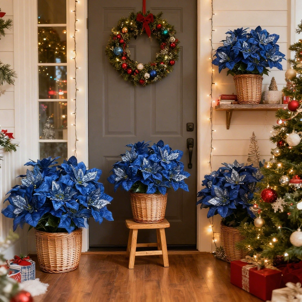 Фабрика прямых продаж четырехглавый рождественский букет имитация poinsettia искусственные цветы для домашнего декора набор шелковые цветы оптом