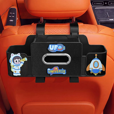 seat back storage box, multifunctional Car tissue box/set - astronaut-seat-4-in-1-storage-box-4th-generation-black