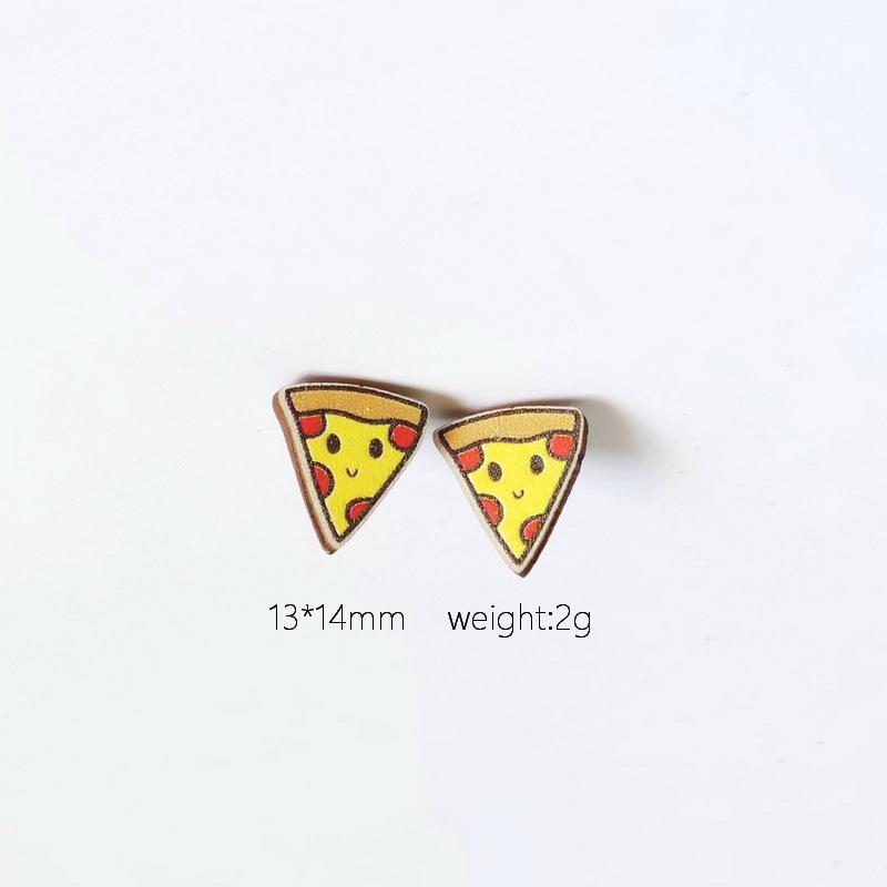 Daily Occasion Wood Material Letter Pattern 1 Pair Simple Style Letter Printing Wood Ear Studs
