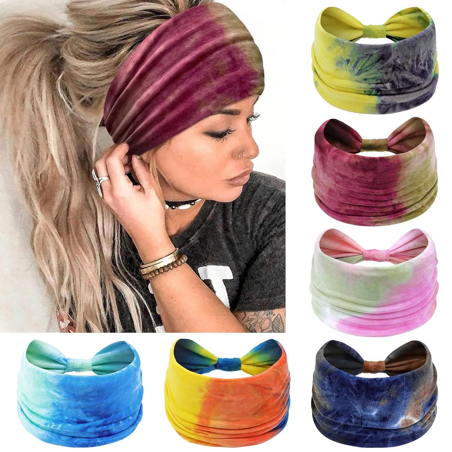 Women's Bohemian Sun Star Moon Polyester Cotton Printing Hair Band display picture 5