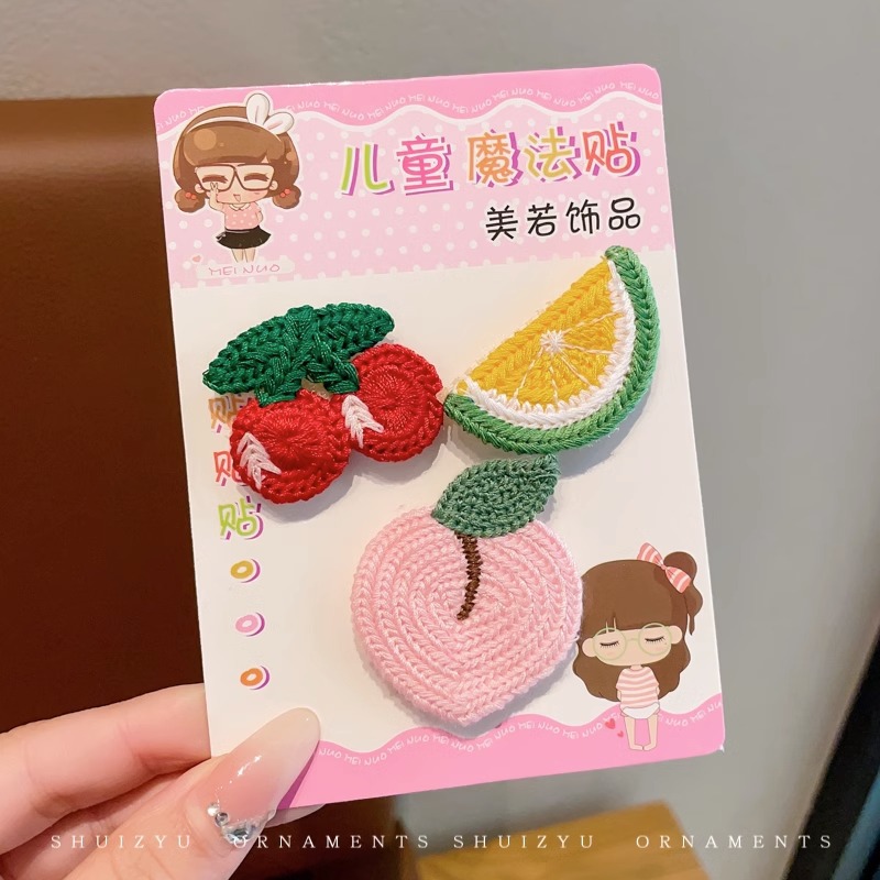 El pelo roto de las niñas artefacto de dibujos animados Velcro bebé de las niñas Linda horquilla sin costuras no duele el pelo flequillo accesorios para el cabello pegajoso