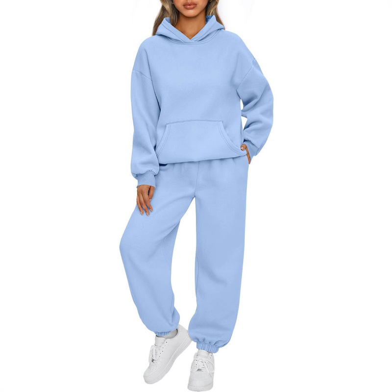 2025 European and American Foreign Trade Fall/Winter New Amazon Women's 2-Piece Casual Hoodie Sportswear Pants suit