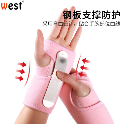 Cross-border sports wrist guards, adjustable steel plate palm guards, mouse hand fixed joints, anti-sprain detachable wrist guards