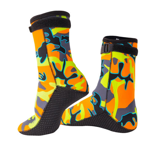 Snorkeling equipment 3mm non-slip camouflage diving socks diving shoes winter swimming socks adults and children snorkeling socks beach socks