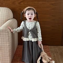 2025童装女童马甲套装秋季新款洋气韩版时髦儿童娃娃衫三件套