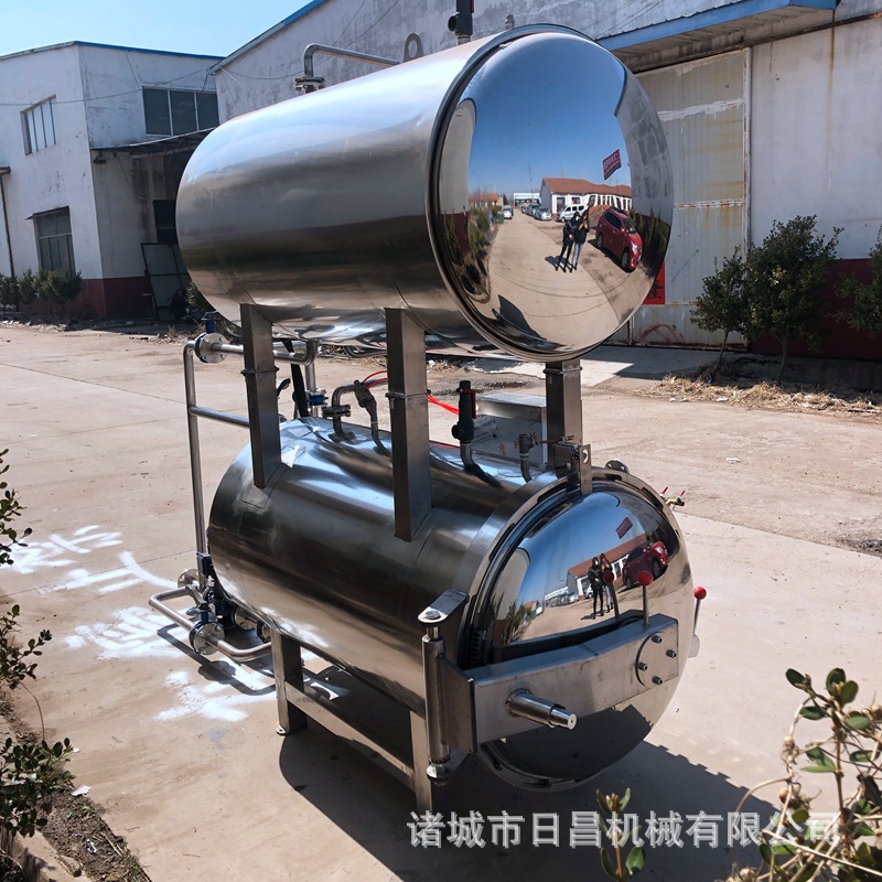 双层卧式高温高压杀菌锅 热水循环式杀菌锅  八宝粥杀菌锅设备