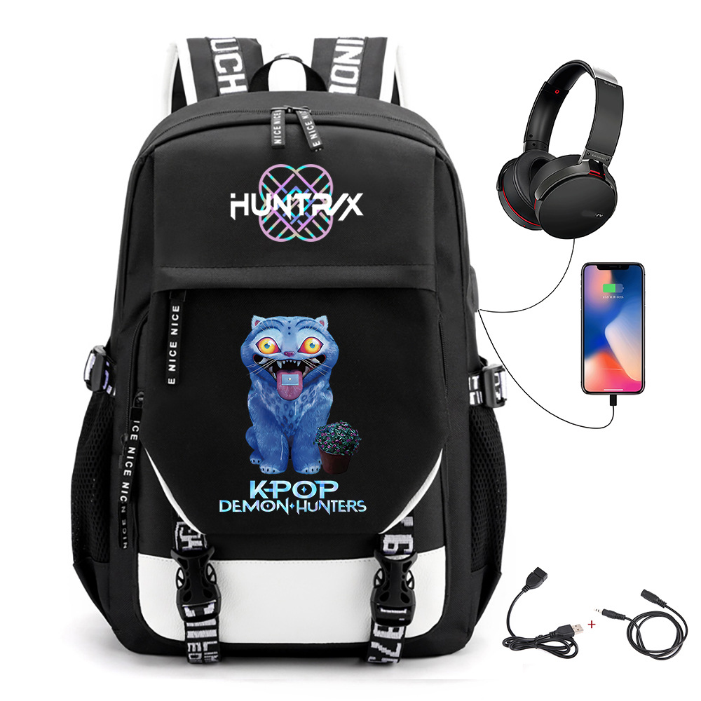 Comercio exterior transfronterizo KPOP Caza de brujas película impresión perimetral mochila mochila escolar mochila USB
