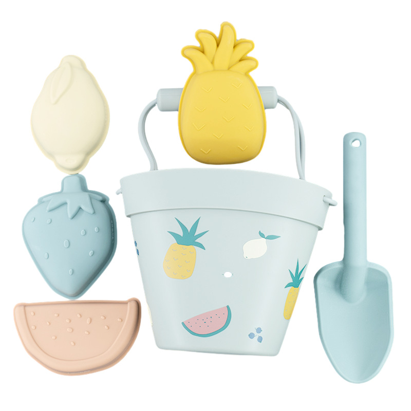 Jugar herramientas de arena Material de silicona Cubo de arena junto al mar Jugar herramientas de arena silicone beach toys