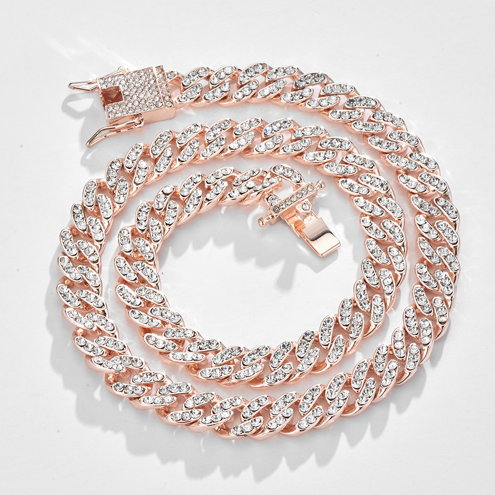 Collana a catena cuban hip hop full diamond da donna versatile_voghion.com