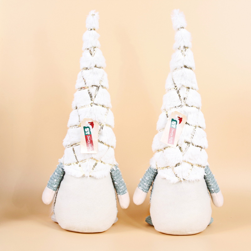 Nuevas decoraciones navideñas transfronterizas, adornos para ancianos sin rostro, sombreros de Navidad, muñecos de peluche enanos sentados