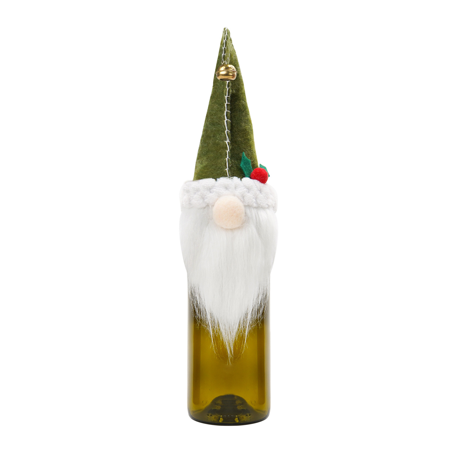 Transfronterizo nueva botella de vino de Navidad cubierta de viento Campana sin rostro ancianos barba larga tapa de la botella de vino decoraciones navideñas