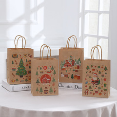 新しいクリスマス印刷ギフトバッグ平安果包装袋デパートショッピング手提げ紙袋厚手クラフト紙袋