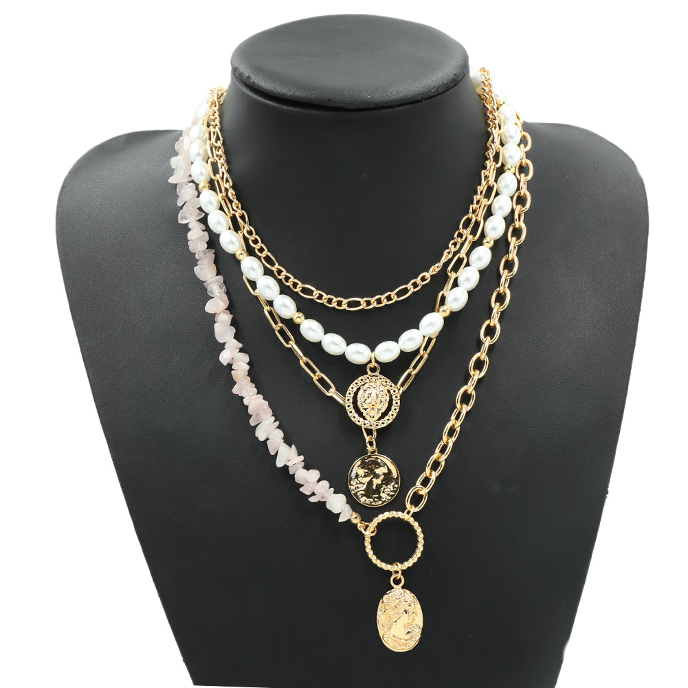 Multilayer Fashion Creative Ethnic Style Pearl Stone Necklace display picture 4