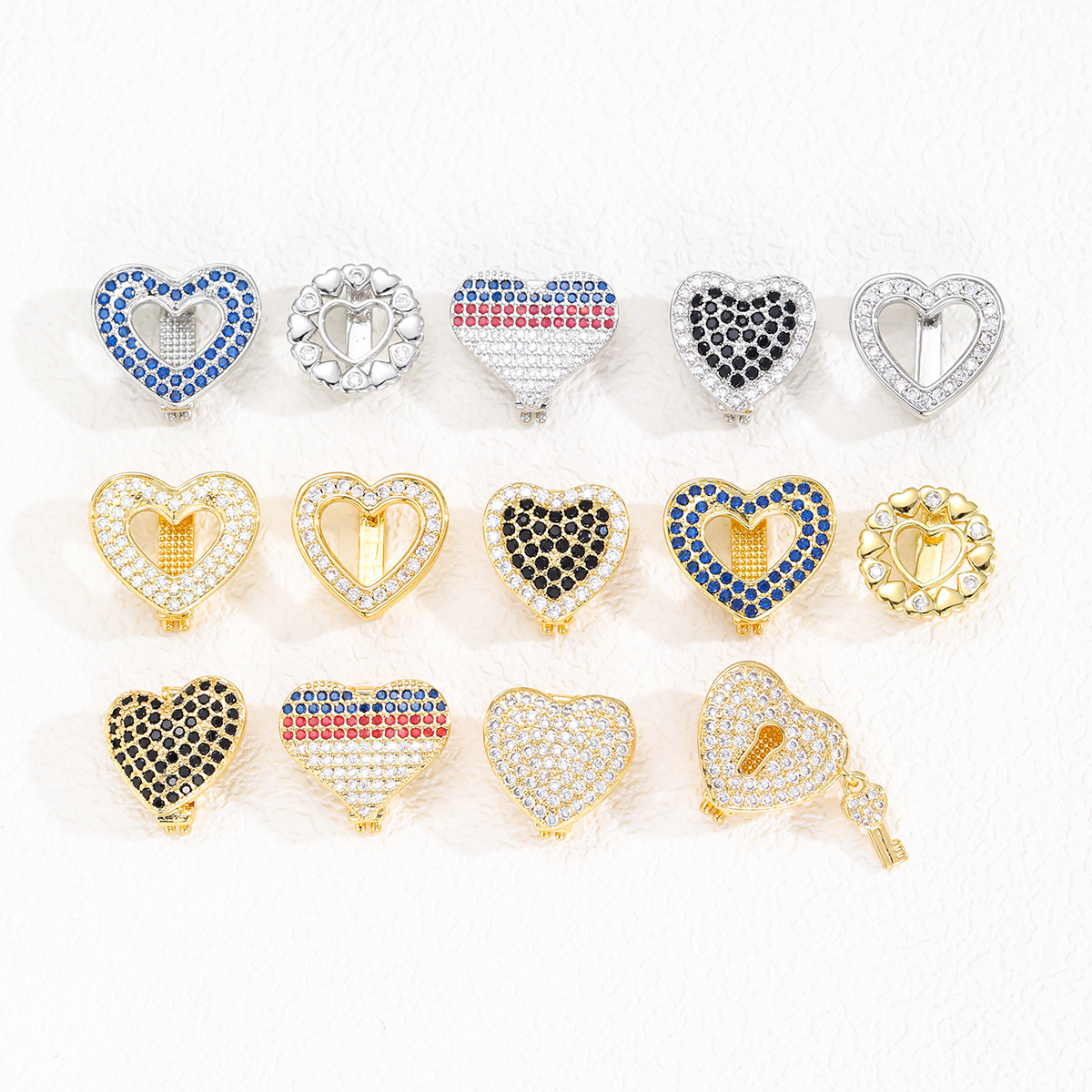 Cross-Border Jewelry Heart Accessories Stainless Steel Watch Strap 10mm Adjustable Bracelet DIY Geometric String Bracelet Gift