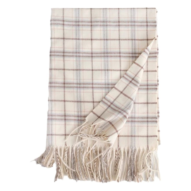 Women's Scarf Winter 2026 New Style High-End Plaid Shawl Dual-Use Double-Sided Thickened Tassel Scarf Direct from Manufacturer