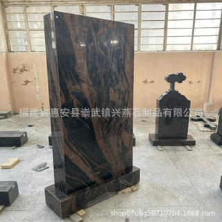 定制工厂福建惠安厂家奥罗拉花岗岩墓碑 光面直形立碑 欧式石碑