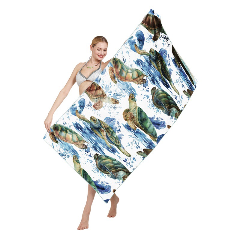 Deportes transfronterizos impresión de doble cara toalla de baño de secado rápido toalla de microfibra absorción de agua toalla de playa super grande toalla de fitness