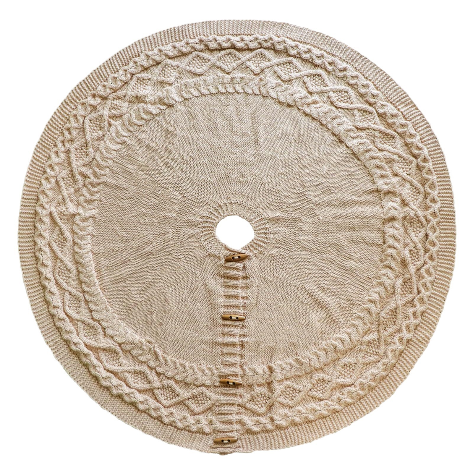 Nuevo producto transfronterizo falda de árbol de punto de Navidad delantal de árbol de Navidad de punto de gran tamaño decoraciones navideñas ambiente festivo