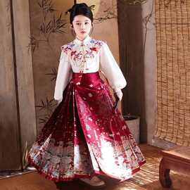 马面裙女童套装秋冬季2026新款冬装中大童汉服儿童新年拜年服冬款