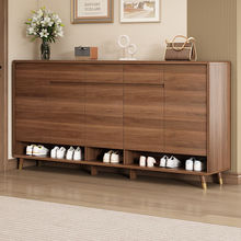 包安装实木鞋柜入户家用门口鞋柜换鞋凳一体大容量鞋柜简约现代风