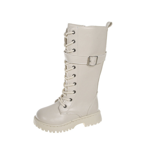 Children's boots, new style, Korean style, England style, high boots, little girl boots, autumn and winter plus velvet princess boots.