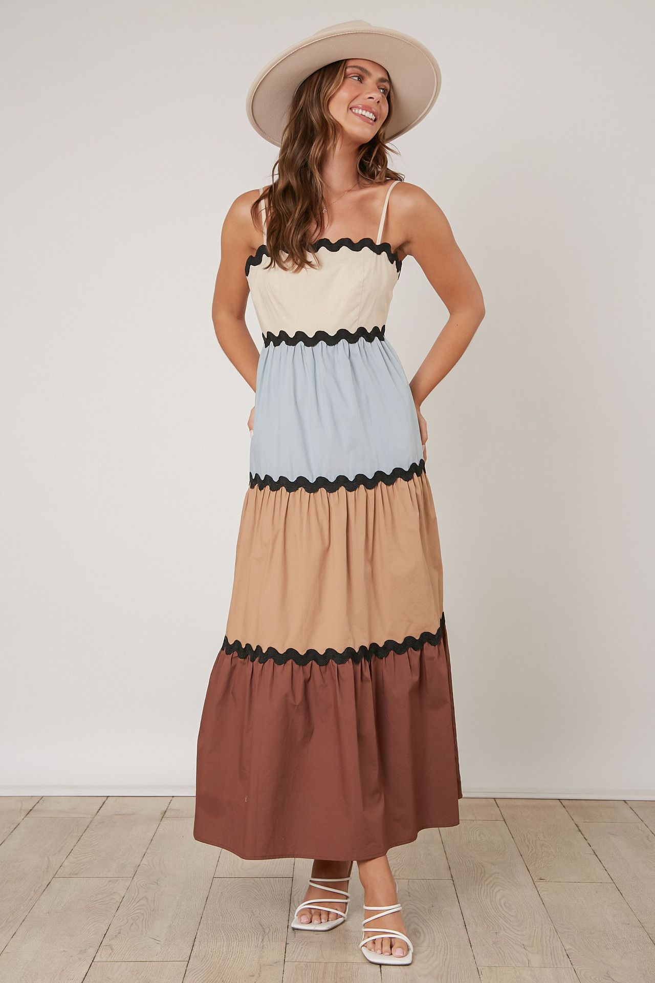 Women's Strap Dress Vacation Strap Backless Sleeveless Color Block Maxi Long Dress Holiday Daily display picture 8