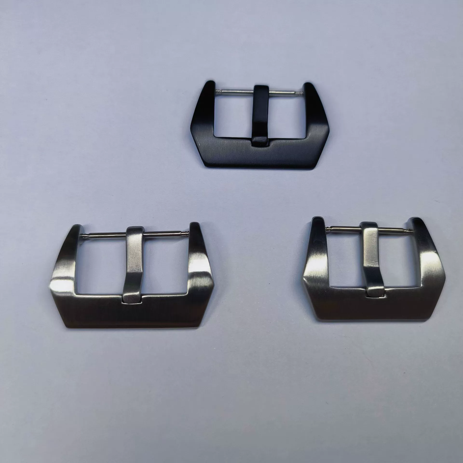 Belt, matte silver black buckle, watch, 24mm