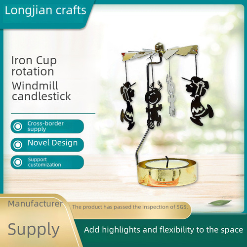 Manufacturer Amazon INS small iron cup tea wax romantic aroma diffuser heat flow running horse lamp rotating candle holder