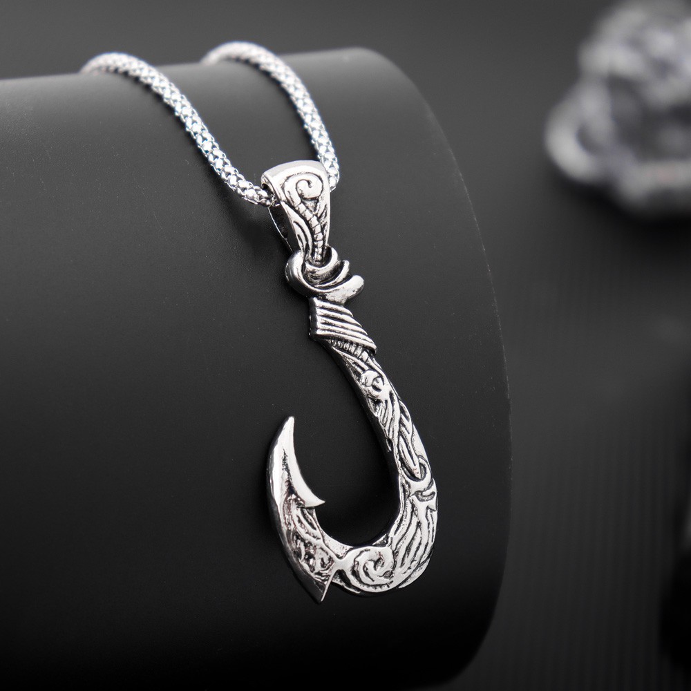 28g Weight Pendant Necklace Classification 1 Piece Quantity Retro Fishhook Metal Plating Men's Pendant Necklace