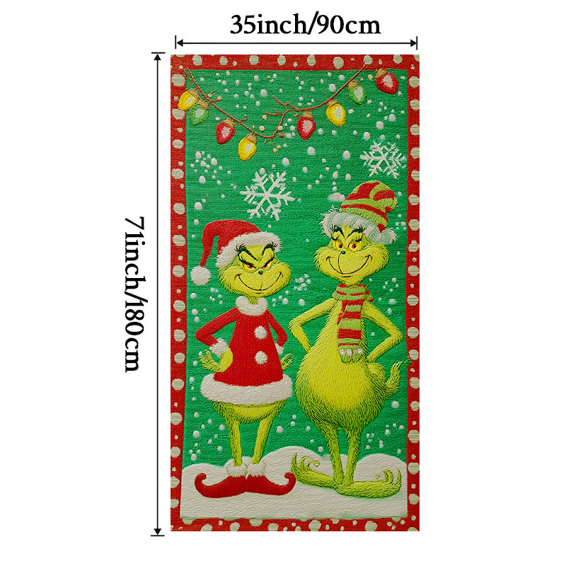 Lámparas de color de Navidad cubierta de tela decoración puerta de poliéster de alta densidad tela de fondo de Año Nuevo fiesta de puerta de entrada amueblado tapices