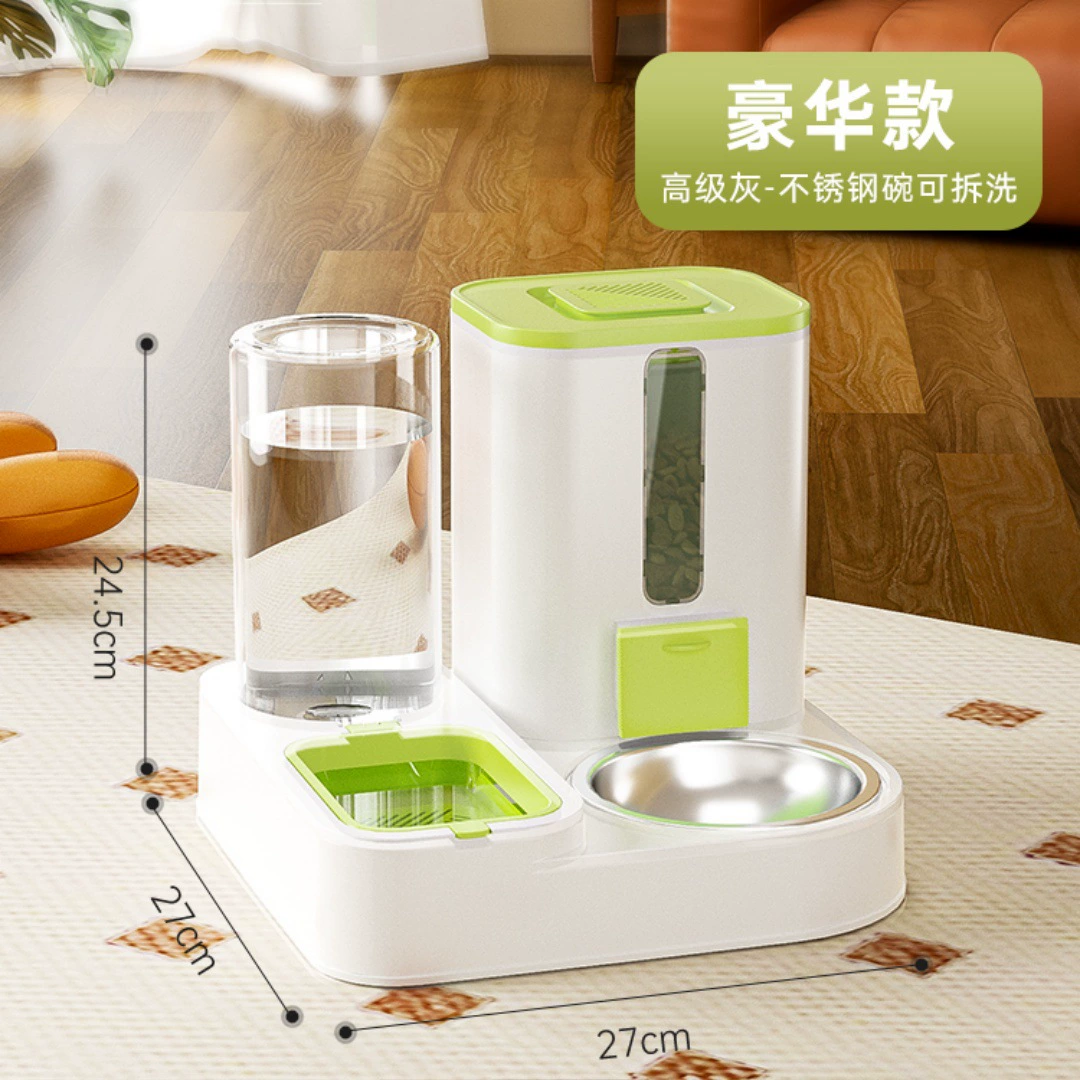 Cat bowl, dog bowl cat food bowl cat cat food automatic feed device drinking water integrated cat pot ceramic pet drink water double bowl
