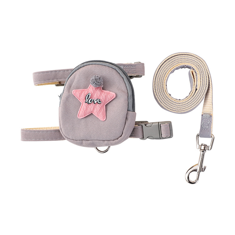 Coleira para cachorro e gato com estrela do mar fofa, colete, mochila, bolsa escolar para atividades ao ar livre, suprimentos para animais de estimação_voghion.com