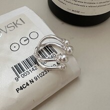 S925纯韩国博主款施家珍珠设计感戒指韩式风复古简约指环批发