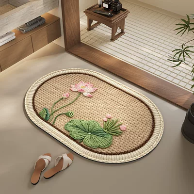 Zen-inspired traditional Chinese-style dirt-resistant – Avtomobil döşəmə paspasları - inkwell-lotus-oval-5080cmsecond-generation-diatom-mud