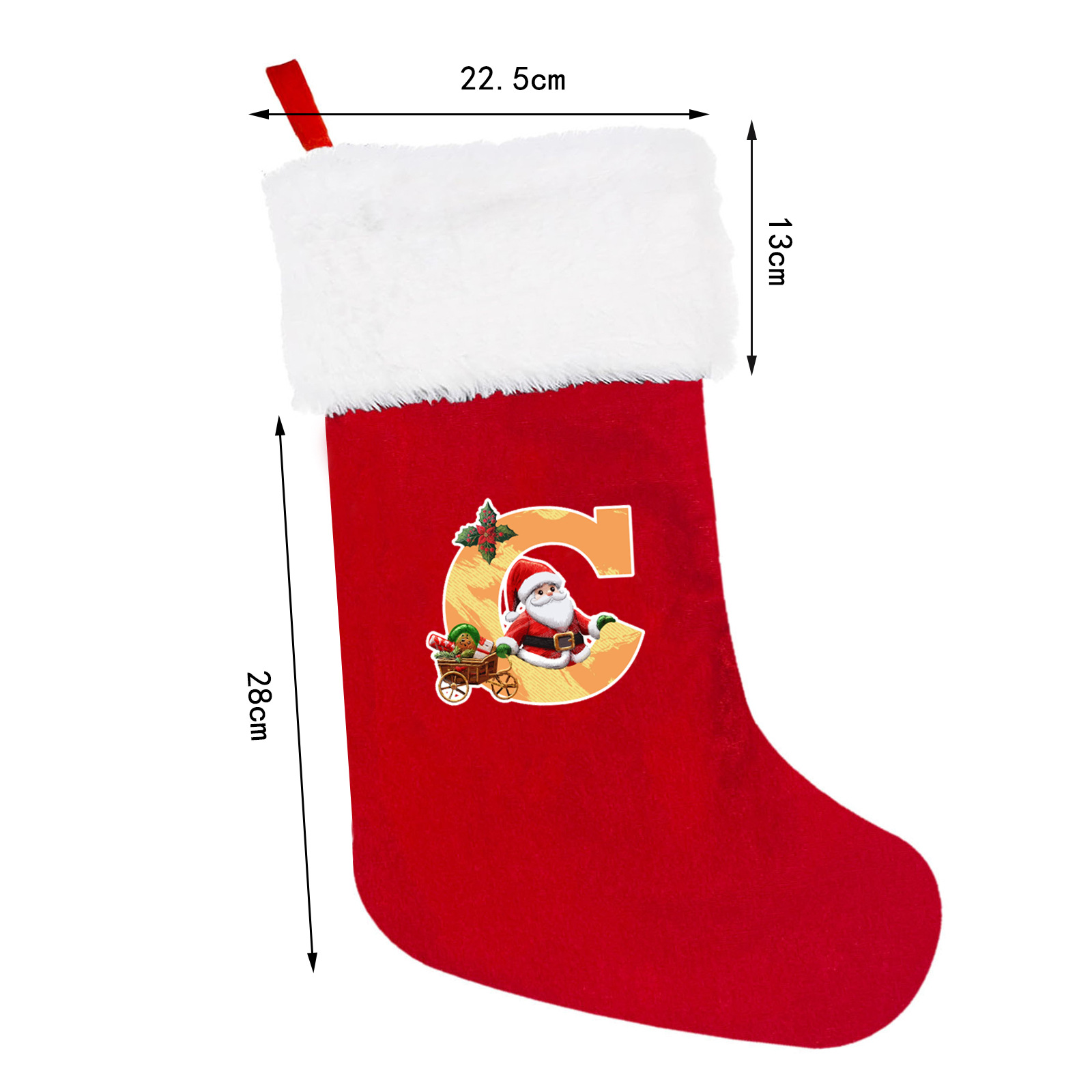 letras transfronterizas calcetines de Navidad encantadores y divertidos letras inglesas calcetines de Navidad creativas letras de Santa Claus