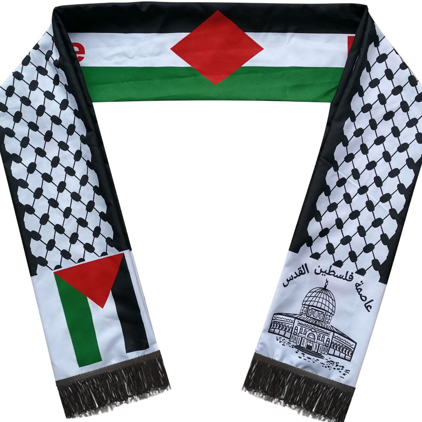 Transfronteriza en stock poliéster bufanda Palestina bandera palestina bufanda