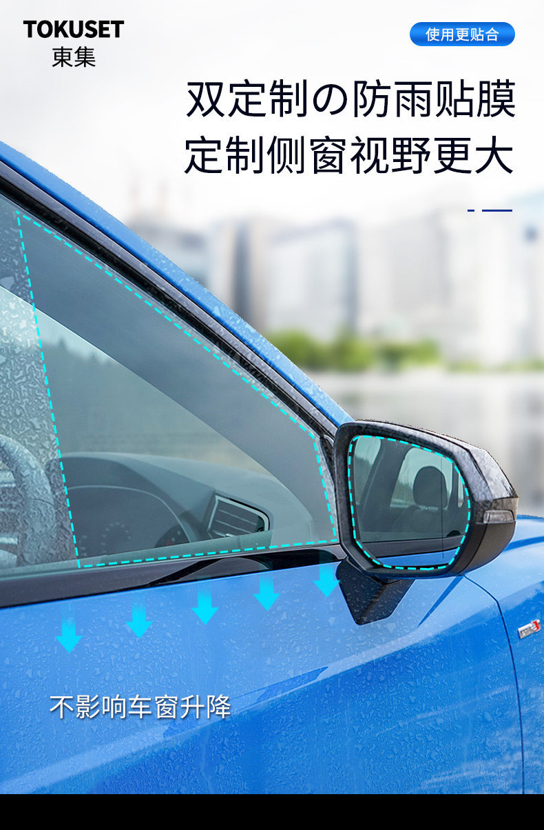 Rearview Mirror Rain-Proof Film for Cars, Anti-Fog and Anti-Glare Reflective Glass Film for Rainy Days, Waterproof Sticker for Reversing Mirrors