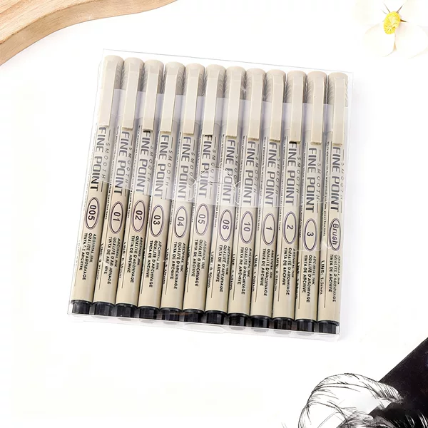 Art Outlining Pen, Needle Tube Pen, Hand-Painted Comic Drawing Pen, Stroke Outlining Design Pen, Art Use, Water-Resistant and Quick-Drying