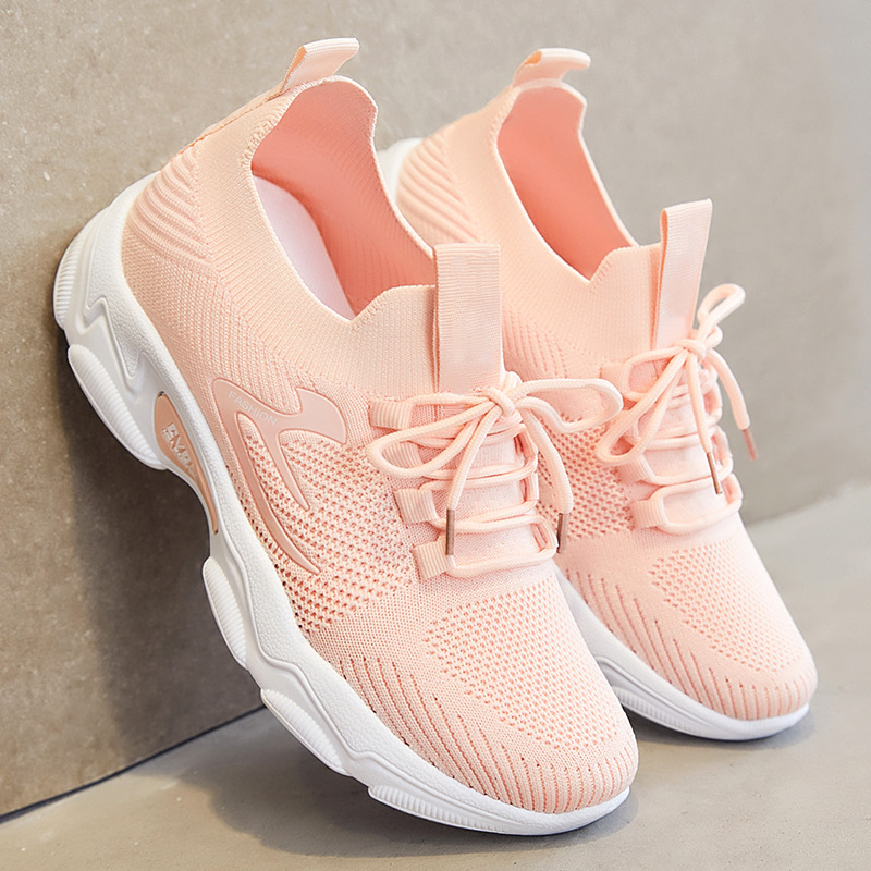 Zapatos femeninos al por mayor de comercio exterior zapatos de mujer moda nuevos zapatos casuales zapatos de correr transfronterizos tejido de vuelo transpirable zapatillas Mujer