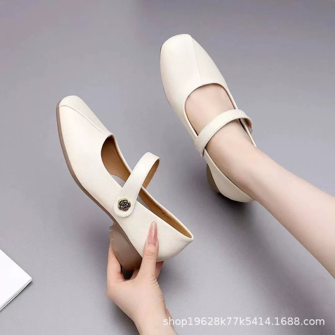 2025 г. Настоящая мягкая кожа весна и осень новая мягкая подошва плоская обувь