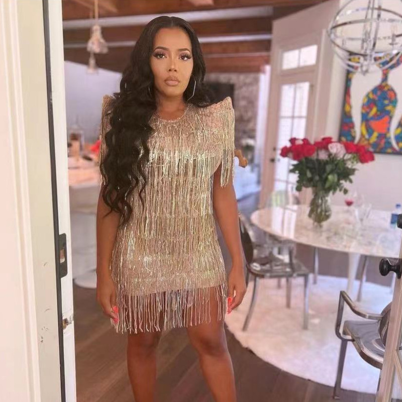 2022 Summer New Cross-border Hot Selling Sexy Sequin Tassel Dress Banquet Prom Evening Dress 2022 Summer New Cross-border Hot Selling Sexy Sequin Tassel Dress Banquet Prom Evening Dress