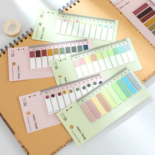 pet sticky note index sticker Morandi color loose-leaf small fresh classification note pad label note sticker wholesale