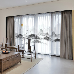 New Chinese-style sheer curtains for windows, translucent but not see-through, 2021 new design for living room and bedroom