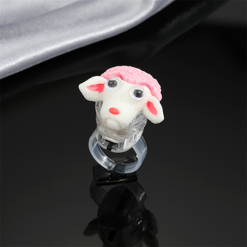 Cross-border Jewelry Cute Animal Ring Luminous Ring Creative Cartoon Children's Toy Index Finger Ring display picture 7